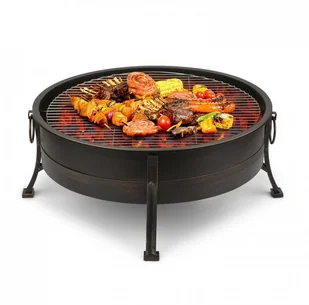 Blumfeldt Blumfeldt Catania Misa paleniskowa 2 w 1  80cm Osłona przed iskrami  70 cm grill stal styl antyczny GQ15-Catania - Paleniska ogrodowe - miniaturka - grafika 4