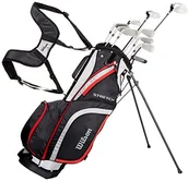 Golf - Wilson Stretch XL Męska torba z zamkiem golfowych, czarny 0887768590673 - miniaturka - grafika 1