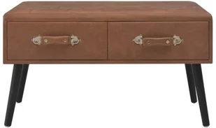 vidaXL Ławka z szufladami, 80 cm, ciemnobrązowa, sztuczna skóra vidaXL - Ławki do przedpokoju - miniaturka - grafika 5