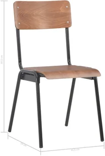 vidaXL Krzesła do jadalni, 4 szt., brązowe, sklejka i stal - Krzesła - miniaturka - grafika 8