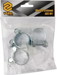 VOREL Obejma opaska śrubowa zaciskowa ocynkowana GBS W1 32-35mm 3szt - Akcesoria do urządzeń ogrodniczych - miniaturka - grafika 2