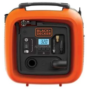 Black&Decker Black + Decker 11.0 Bar/12 V-sprężarki/pompa powietrza (160psi, do opon, piłki, wózki inwalidzkie, etc., z 2 trybów działania i tryb abpump, asi400, 12 V) ASI400-XJ - Sprężarki i kompresory - miniaturka - grafika 3
