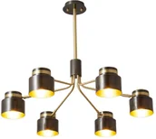 Lampy sufitowe - COPEL LAMPA sufitowa CGVIENCH COPEL metalowa OPRAWA loftowa czarna mosiądz - miniaturka - grafika 1