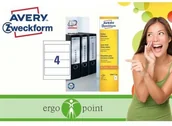 Etykiety do drukarek - Avery Zweckform Białe etykiety na segregatory Etykiety na grzbiet, szerokie, krótkie 100 szt. Zweckform L6061-100 - miniaturka - grafika 1