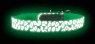 Ecolife HUNTER OBROŻA DLA PSA CONVENIENCE REFLECT GLOW LEOPARD BIAŁA dł 65 szer 2,5cm - Obroże dla psów - miniaturka - grafika 2