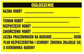 Tablice BHP - Znak informacyjny TABLICA BUDOWLANA 49,5 x 65 CM - miniaturka - grafika 1