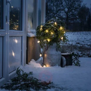 Konstsmide 2386 100 żarówka LED łańcuch świetlny/na zewnątrz (IP44)/zewnętrzny transformator 24 V/20 wyraźne ogródka piwnego/40 ciepło białych diod/czarny przewód (2386-100EE) - Pozostałe oświetlenie - miniaturka - grafika 6