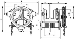 220 Wózek jednobelkowy z napędem ręcznym wersja przeciwwybuchowa wysokość podnoszenia 3m szerokość stopy belki 50-226mm udźwig 1 T) 22076977 76977-uniw - Inne urządzenia budowlane - miniaturka - grafika 6