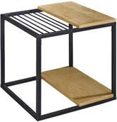 Ławy i stoliki kawowe - King Home Stolik GALLER dąb gazetnik MDF metal (1522) - miniaturka - grafika 1