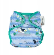 Pieluchy - Pop-in pieluszka wielorazowa Aio Z Napami, Blue - miniaturka - grafika 1