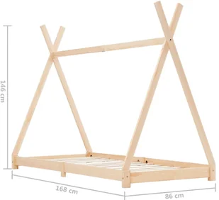 vidaXL Rama łóżka dziecięcego, lite drewno sosnowe, 80 x 160 cm vidaXL - Łóżka dla dzieci i młodzieży - miniaturka - grafika 8