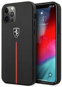 Etui i futerały do telefonów - Ferrari FEOMSHCP12LBK iPhone 12 Pro Max czarny/black hardcase Off Track Leather Nylon Stripe hurtel-76683-0 - miniaturka - grafika 1