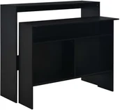 Stoły - vidaXL Stół barowy z 2 blatami, czarny, 130 x 40 x 120 cm - miniaturka - grafika 1