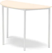 Meble do szkół i przedszkoli - AJ Produkty Stół BORS, półokrągły, 1200x600x900 mm, laminat brzoza, biały - miniaturka - grafika 1