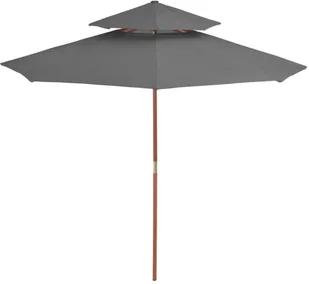 vidaXL Parasol ogrodowy z podwójnym daszkiem, 270 cm, antracytowy - Parasole ogrodowe - miniaturka - grafika 4