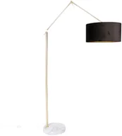 Lampy stojące - QAZQA Nowoczesna lampa podłogowa złoty welurowy klosz czarny 50 cm - Editor - miniaturka - grafika 1