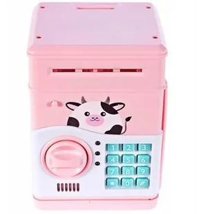 SKARBONKA ElektroStator Sejf Krówka na Kod Dostępu Bank Różowa Świnka Y207 Y207 - Skarbonki - miniaturka - grafika 3