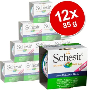 Schesir Korzystny pakiet Kitten dla kociąt, 12 x 85 g - Tuńczyk z aloesem - Mokra karma dla kotów Schesir Korzystny pakiet Kitten dla kociąt, 12 x 85 g - Tuńczyk z aloesem - Mokra karma dla kotów - miniaturka - grafika 1