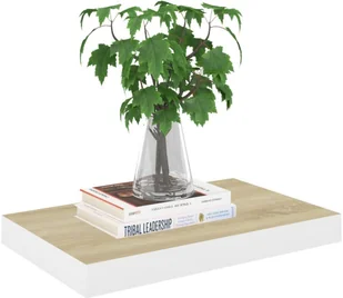 VidaXL Lumarko Półki ścienne, 2 szt., kolor dębu i biel, 50x23x3,8 cm, MDF 326574 VidaXL - Półki do salonu - miniaturka - grafika 3
