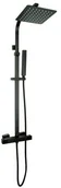 Baterie wannowe i prysznicowe - STELLMAN Zestaw Natryskowy Prysznicowy Termostatyczny z Deszczownicą AQUASLIM Czarny 9001cz - miniaturka - grafika 1