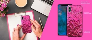 PURO Glam Metal Flex Cover - Etui iPhone X (metaliczny efekt srebrny) IPCXMETALF1SIL - Etui i futerały do telefonów - miniaturka - grafika 2