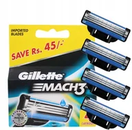Maszynki do golenia i wkłady - Gillette 4 x Mach 3 Wkłady Ostrza Nożyki Oryginał - miniaturka - grafika 1