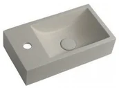Umywalki - Sapho CREST L umywalka betonowa, z korkiem, 40x22 cm, beżowy granit AR410 - miniaturka - grafika 1
