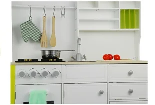 Import LEANToys Drewniana Kuchnia Dla Dzieci Zielono Biała 2634 - Zabawki AGD - miniaturka - grafika 5