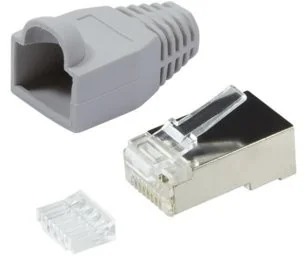 LogiLink Wtyk RJ45 CAT.6 FTP MP0021 z osłonką szary 100szt SPLKOKGF0070 - Kable miedziane - miniaturka - grafika 2