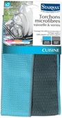 Ściereczki, gąbki, czyściki - Starwax Ścierki do naczyń i szkła STARWAX, niebiesko-szare, 2 szt. - miniaturka - grafika 1
