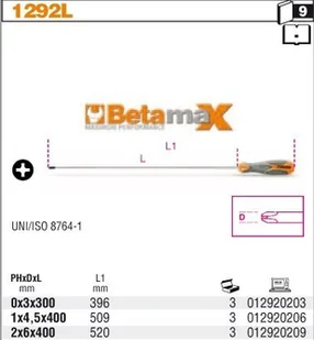Beta WKRĘTAK KRZYŻOWY DŁ.BETAMAX PH2X400MM 1292L/6X400 - Śrubokręty - miniaturka - grafika 2