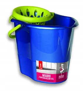 Anna Zaradna Wiadro z wyciskaczem premium 14 l niebieskie 1szt - Miotły, szufle, mopy - miniaturka - grafika 2