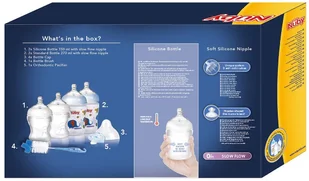 Babymoov Nuby, Butelki, Niebieski, 2x150 ml, 2x 270ml, Smoczek, Szczotka do mycia butelek, Zestaw - Smoczki do butelek Babymoov Nuby, Butelki, Niebieski, 2x150 ml, 2x 270ml, Smoczek, Szczotka do mycia butelek, Zestaw - Smoczki do butelek - miniaturka - grafika 3