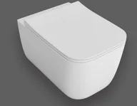 Miski WC - Lavita SHAK Miska wisząca WC bezrantowa z deską wolnoopadającą Białą + Orygialny środek do pielęgnacji ceramiki - miniaturka - grafika 1