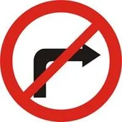 Wyposażenie miejsc publicznych - Znak drogowy zakazu B-22 Zakaz skrętu w prawo i zawracania - miniaturka - grafika 1