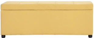 vidaXL Ławka ze schowkiem, 116 cm, żółta, poliester vidaXL - Ławki do przedpokoju - miniaturka - grafika 4