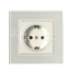 LEDart v-tac Szklane 16A Białe 86x86mm V-TAC VT-5711 - Gniazdka elektryczne - miniaturka - grafika 2
