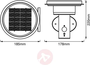 LEDVANCE Endura Solar Double Circle Wand czarna - Lampy ogrodowe - miniaturka - grafika 3