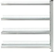 Regały biurowe - AJ Regał moduł dodatkowy z 4 półkami z siatki 1576x1200x400 mm 216514 - miniaturka - grafika 1