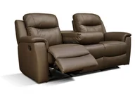 Sofy i kanapy - Vente-Unique Skórzana sofa 3-osobowa EVASION z funkcją relaks - czekoladowy - miniaturka - grafika 1