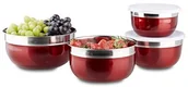 Miski i półmiski - Relaxdays zestaw miska z pokrywką, różne rozmiary, kemping, 4-częściowy, stal nierdzewna, 18.4 x 18.4 x 9 cm 10020833_47 - miniaturka - grafika 1