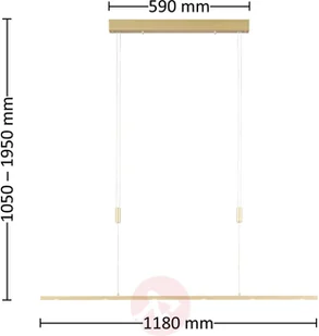 LUCANDE Lucande Tolu lampa wisząca LED, mosiądz, 119 cm - Lampy sufitowe - miniaturka - grafika 3