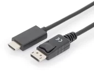 Akcesoria do monitorów - Assmann Kabel adapter DisplayPort 1.2 z zatrzaskiem 4K 60Hz UHD Typ DP/HDMI A M/M czarny 1m AKASSVD00000043 - miniaturka - grafika 1