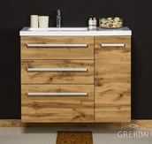 Szafki łazienkowe - Szafka wisząca z umywalką 90/39/3L seria Fokus NE FKS-NE-U90/39/3L - miniaturka - grafika 1