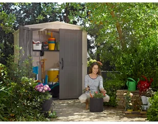 Keter Domek ogrodowy Factor, kremowy, 178x195,5x208 cm - Altany ogrodowe - miniaturka - grafika 10