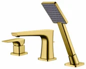 Baterie wannowe i prysznicowe - Blue Water MON-BWW.080 MONACO Bateria wannowa 3-otworowa złota - miniaturka - grafika 1