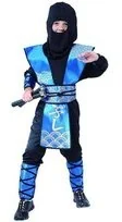GoDan strój dla dzieci Ninja niebieski, rozmiar 120/130 cm - Stroje karnawałowe - miniaturka - grafika 3