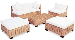 vidaXL Zestaw wypoczynkowy, 18 elementów, naturalny rattan - Meble ogrodowe - miniaturka - grafika 3