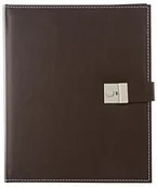 Teczki i skoroszyty - goldbuch goldbuch 53819 teczka na dokumenty Cezanne na dokumenty DIN A4, segregator z 5 koszulkami, rozszerzalna teczka z zamkiem, orgama ze sztucznej skóry, ok. 27,5 x 34 cm, czarno-brązowa 53 819 - miniaturka - grafika 1