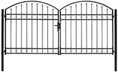 Ogrodzenia - Brama ogrodzeniowa, podwójna, zaokrąglona, stal, 300x150 cm - miniaturka - grafika 1